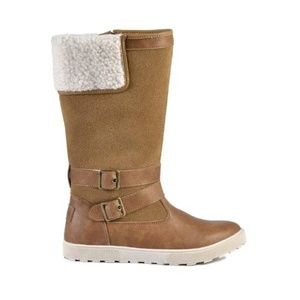 Womens Winter Boots 10 Superfit Brown Water Resistant Madeline Mid Calf Zip Side
